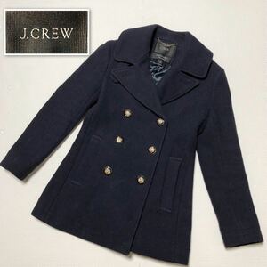 J.CREW ジェイクルー　Pコート　ピーコート　ウール79% size0P(XS) ネイビー　金ボタン　レディース