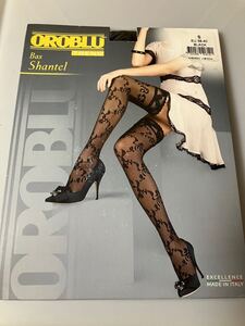 【送料無料】 OROBLU trend bas shantel S EU38-40 black レース付 ストッキング 20デニール lace effect stay-ups stocking オロブル 黒