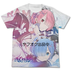 新品 コスパ Re:ゼロから始める異世界生活 ラム & レム フルグラフィックTシャツ ホワイト Sサイズ リゼロ