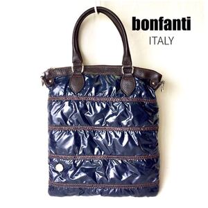  bonfanti ボンファンティ トートバッグ キルティング バッグ 中綿入り ネイビー イタリア