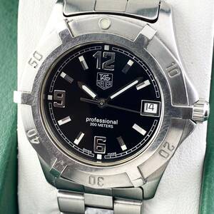 【1円〜】TAG HEUER タグ ホイヤー 腕時計 メンズ エクスクルーシブ WN1110 ブラック文字盤 プロフェッショナル 200m デイト 可動品
