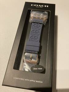 【新品未使用】コーチ COACH アップルウォッチ 交換バンド 38mm 40mm ネイビーラバー バンド 14700042未開封