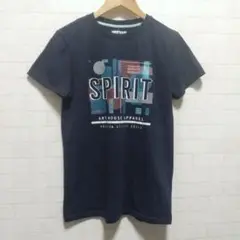 Tシャツ・半袖・プリント・メンズ・美品・ネイビー・カジュアル・パジャマ