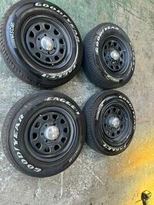 ハイエース デイトナ ブラック 6.5J (+38) 6穴 グッドイヤー ナスカー 195/80R15 107/105L ホワイトレター 2022.2023