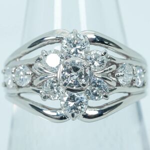 ★1円スタ!【1.09ct】PT900 5.6g ♯12.5 プラチナ ラウンドブリリアントカット ダイヤモンドリング Diamond Ring 指輪 仕上げ済