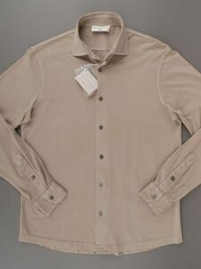 【新品未使用】FILIPPO DE LAURENTIIS フィリッポ デ ローレンティス◆50◆Made In Italy◆ガーメントダイ ピケ コットン シャツ◆ベージュ