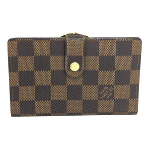 LOUIS VUITTON ルイヴィトン ダミエ・エベヌ・ポルトフォイユヴィエノワ・2つ折り財布/N61664/ブラウン■543533