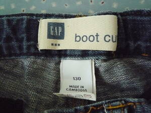 ★【GAP boot cut】 デニム　ジーンズ　長ズボン　ブーツカット　ウエストゴム調節コード入り　【１３０】　