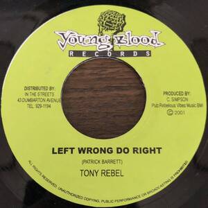 送料無料★LEFT WRONG DO RIGHT／TONY REBEL★8 BALL 2001年ヒットリディム！