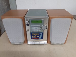 家電11】SANYO CD カセット コンポ　三洋 サンヨー DC-DA9 ミニコンポ オーディオ機器 スピーカーシステム インテリア 音楽鑑賞 現状