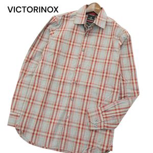 【新品 未使用】 VICTORINOX ビクトリノックス 通年 SLIM FIT ロゴ刺繍 長袖 チェック シャツ Sz.XS　メンズ　A4T00973_1#C