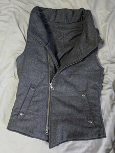 00s Vintage vest japanese rare tokyo shibuya 109-2 TORNADO MART トルネードマート ボリュームネック ベスト M ブラック ダブルジップ