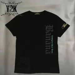 y2k 古着 英字 刺繍 Vネック Tシャツ 平成 グランジ ギャル男 お兄系