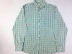 J.CREW コットンチェックシャツ 薄緑 MENS L ジェイクルー