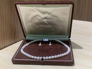 ミキモト／MIKIMOTO「パール ネックレス イヤリング セット 」36.6g 52石 約7.3～7.8ｍｍ/イヤリング 約7.5ｍｍ(SILVER) レディース アコヤ