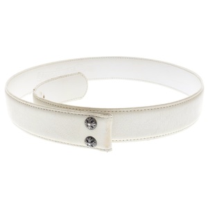 CHROME HEARTS クロムハーツ 1.5 STRAP 1.5inchクロスボールリベッツ レザーベルト ホワイト