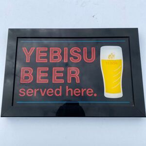 【1円スタート】　看板　エビスビール　電源コードなし　割れ、汚れあり　ジャンク品　8-323