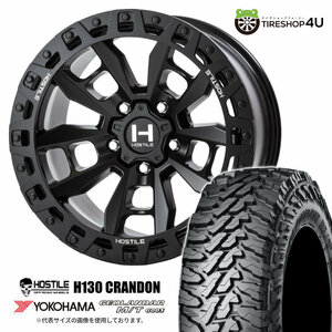 4本セット HOSTILE H130 CRANDON 17x9.0J 5/127 +0 ASP YOKOHAMA GEOLANDAR M/T G003 285/70R17 ジープ ラングラー O/Fサイズ