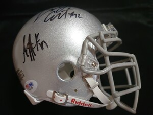 ☆NCAA OhioState Buckeyes Riddell社ミニヘルメット Bobby Carpenter(DallasCowboys#54) A.J.Hawk(GreenBayPackets#50) 直筆サイン