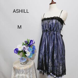 アシール　極上美品　ドレス　ワンピース　パーティー　パープル色系　М