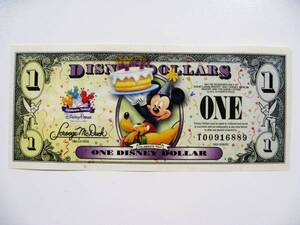 ディズニーダラー　1ドル札　（2009年版） $1 紙幣　ミッキーマウス Disney Dollars