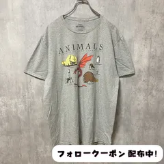 古着 used　AVATAR　半袖アニマルプリントTシャツ　グレー　ビッグシルエット　オーバーサイズ