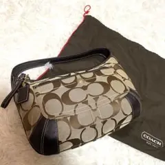 coach シグネチャー　ワンショルダー　ブラウン　保存袋付き