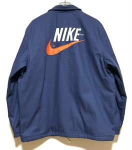 【美品】NIKE NSW TREND WC JACKET（XL）ネイビー ナイキ トレンド カプセル コーチジャケット ビッグ ロゴ 中綿 キャンバス ダック