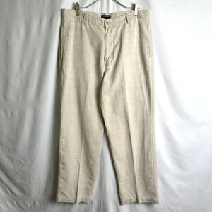 90s DOCKERS リネン スラックス W36×L31 ベージュ コットン ワイド パンツ ドッカーズ リーバイス Levi