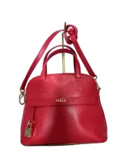 FURLA ハンドバッグ レッド 無地 285783