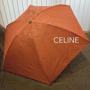 CELINE セリーヌ 折り畳み傘 馬車 C 総柄 コーラルピンク