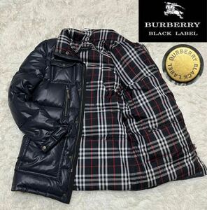 BURBERRY Black Label バーバリーブラックレーベル　メンズ　ブラック　ワンポイント　ダウンジャケット　アウター　上着　M表記