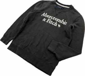 Abercrombie&Fitch ☆ 定番 ロゴ スウェット シャツ トレーナー チャコールグレー S アメカジ ストリート 休日 部屋着 アバクロ■S2779