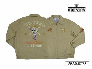 【送料無料 25%OFF】HOUSTON ヒューストン コットンツイル ベトジャン VIETNAM JUMPER 「SKULL」 NO.51270 BEIGE _XLサイズ