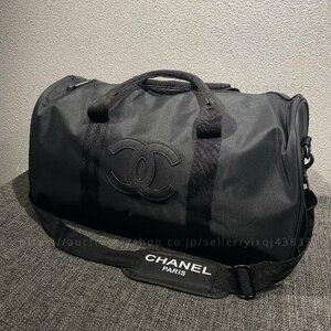 シャネル ノベルティ 非売品 ボストンバッグ ショルダー付き CHANEL ジムバッグ ヨガ スポーツ 旅行 一泊 軽い レディース ブランド 黒