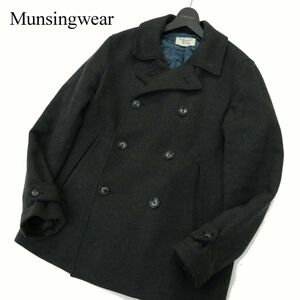 Penguin by Munsingwear マンシングウェア 秋冬 ウール混★ 裏地キルティング 中綿 Pコート Sz.M　メンズ グレー　A3T14853_C#N