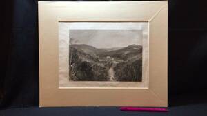 【真作 J.M.W.Turner(ターナー)/銅版画41】『Buckfastleigh Abbey』●イギリスロマン主義●縦33.5×横40.5㎝●検)リトグラフ/水彩画/風景画