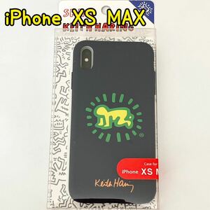 スマホケースiPhone XS MAX キースヘリング　スキヌ　ネイビー　紺②