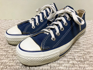 ♪希少 90年代前期 米国製 Made in USA Converse ALL STAR OX NAVY コンバース オールスター ローカット ネイビー 中古品 簡易清掃済♪