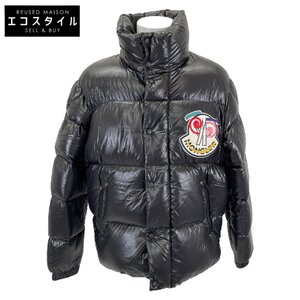 美品/国内正規/22年製 MONCLER モンクレール BYTHAM ビックロゴワッペン ダウン ジャケット 4 ブラック メンズ