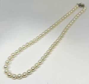 【13-9】真珠 約7.5-8.0mm ネックレス【菊地質店】