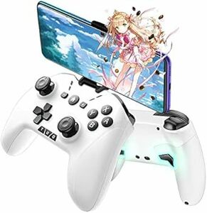 ワイヤレス コントローラー Switch/PC/IOS/Android全対応【方向ボタンレイアウト可能/背面ボタン/スマホホルダー