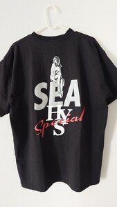 ヒステリックグラマー×ウィンダンシー　HYSTERIC GLAMOUR×WIND AND SEA　Tシャツ　黒　 ブラック　サイズXL　送料無料