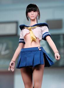 汎用 1/6 アクションフィギュア 衣装 セクシー 短い 女子 学生 ショート セーラー服 ミニ スカート セット スクール 12インチ 1:6 A674