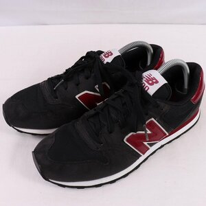 500 ニューバランス 26.0cm/new balance 黒 ブラック エンジ 白 ホワイト 中古 古着 スニーカーメンズ スニーカー yy4234