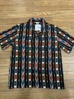 THE FLAT HEAD FN-SHO-005S NATIVE BORDER RAYON SHIRT BLK 38