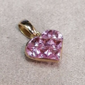 K18PG　ピンクサファイア0.90ct　ペンダントトップ　中古