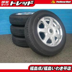 ★いわき店★ 中古ホイール4本セット FEID TS7 5.0X13 4HM100/114 155/80R13 ブリヂストン エコピア HN100C 2019/21年製造 キャパ 等