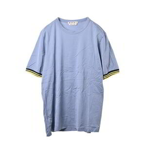 美品 MARNI 袖切替 コットン Tシャツ 46 ブルー マルニ KL4BPAUB36