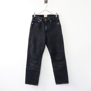 美品 シシクイ THE SHISHIKUI CLASSIC DENIM STRAIGHT デニムパンツ 26/ブラック【2400014032093】